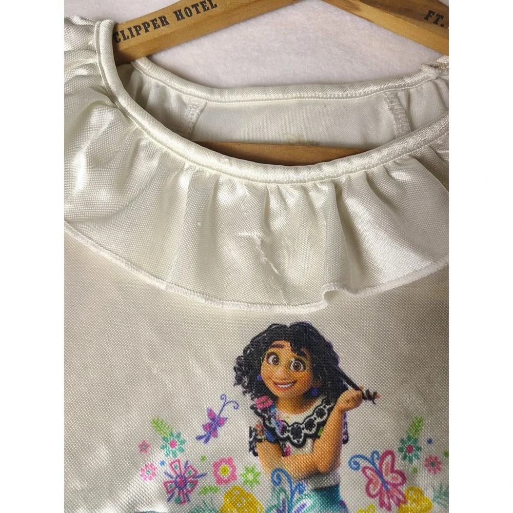 Disney Encanto Nightgown Girls XS 4/5 Blue Mirabel Madrigal Ruffle Dress
